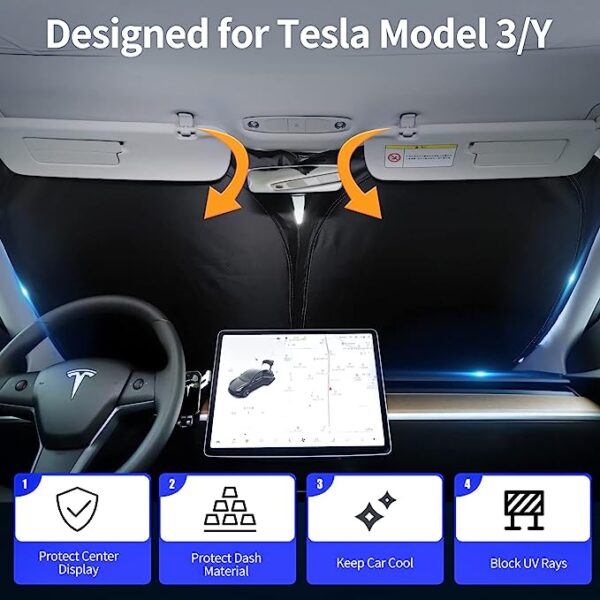 chirano tesla model Y/3 windshield sunshade