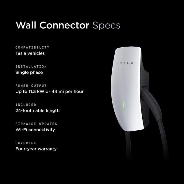 tesla wall connector charger specs