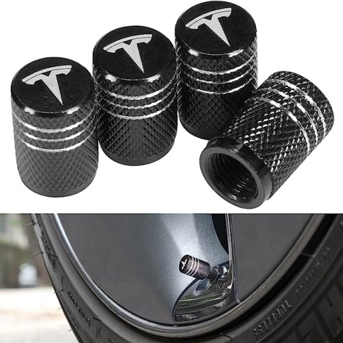 tesla tire caps with tesla logo