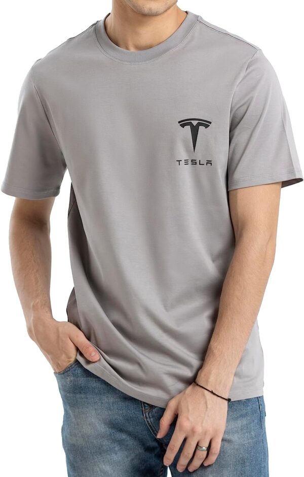 Tesla Shirts for Men and Women Short Sleeve Crew Neck Cotton T Shirts for Men- Tesla Logo Graphic Tees